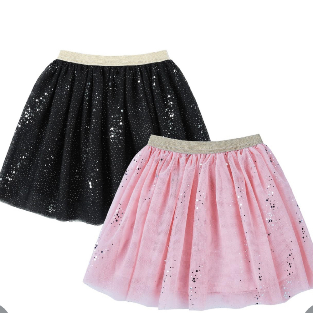 DaniChins Girls Sparkle Sequin Layered Tutu Tulle Birthday Party Skirt Size 7